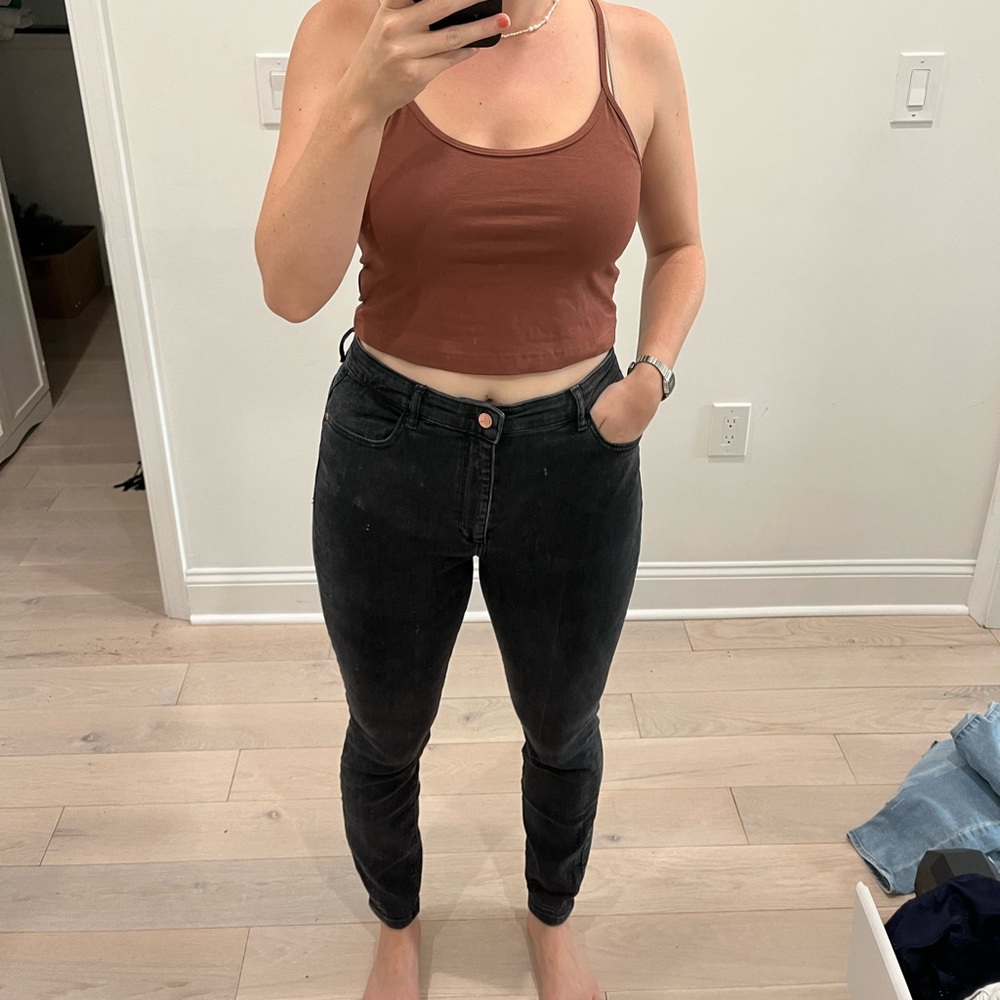 High waisted black jeans